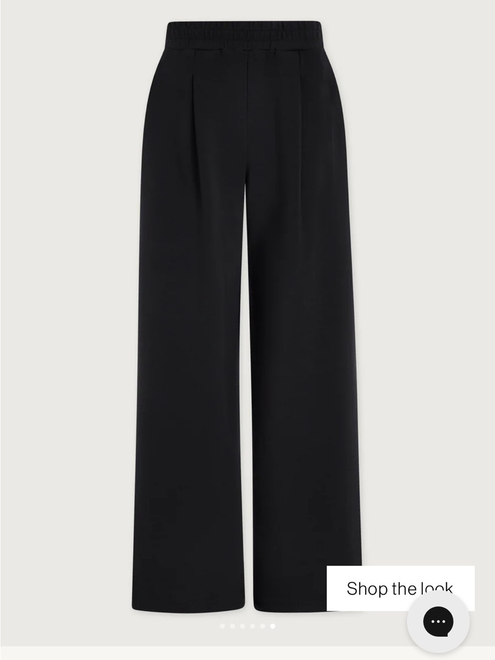 Varley Black Wide-Leg High Waist Trousers